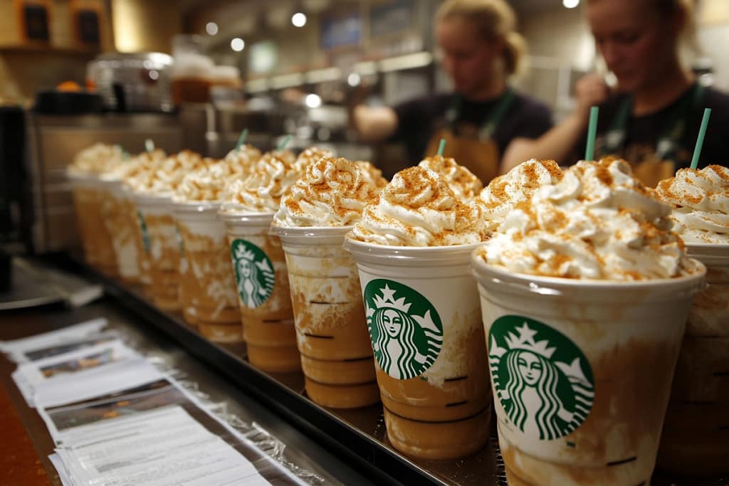Starbucks pumpkin spice lattes