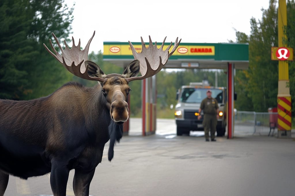 Moose at Canada border