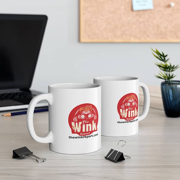 Coffee Mug, Ceramic - The Wink Report Logo - (11oz, 15oz) - Image 6