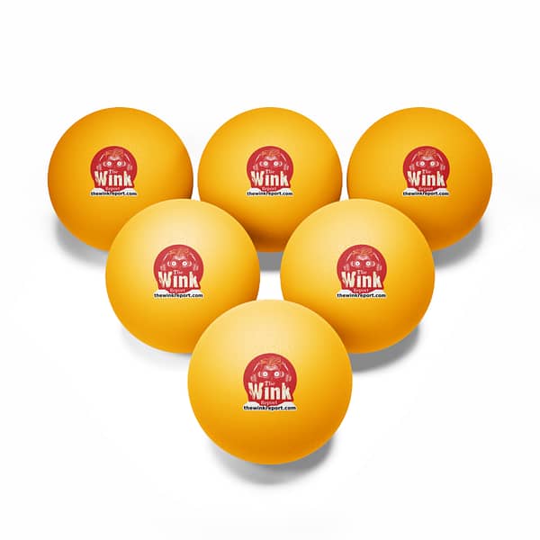 Ping Pong Balls with The Wink Report Logo, Set of 6 Balls - Image 3