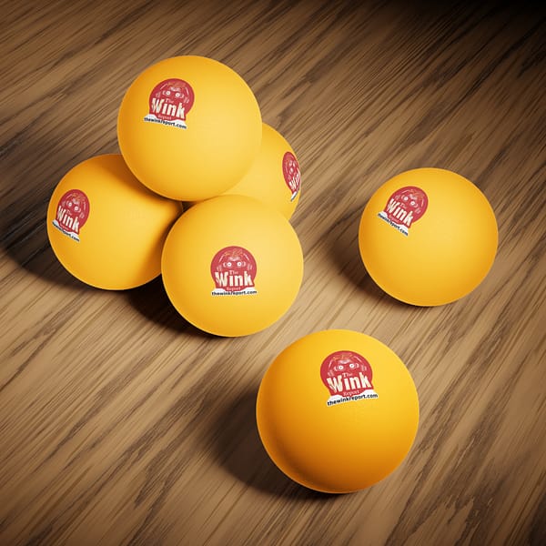 Ping Pong Balls with The Wink Report Logo, Set of 6 Balls - Image 4