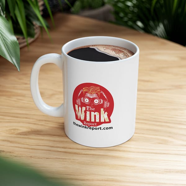 Coffee Mug, Ceramic - The Wink Report Logo - (11oz, 15oz)